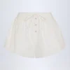 Shorts Elsie en popeline de coton à nouer sur le devant, blanc