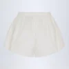Shorts Elsie en popeline de coton à nouer sur le devant, blanc