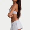 Shorts en jersey brossé élastiqué, couleur gris brume Shorts en jersey brossé élastiqué, couleur gris brume