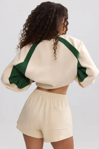 Shorts en jersey de coton doux à taille élastiquée, couleur marbrée