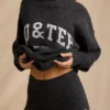 Shorts en maille à taille mi-haute, gris anthracite chiné