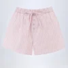 Shorts Lariana en popeline de coton à taille mi-haute, rayures roses Shorts Lariana en popeline de coton à taille mi-haute, rayures roses