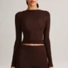 Shorts moulants taille haute Noor en Modal, couleur chocolat Shorts moulants taille haute Noor en Modal, couleur chocolat