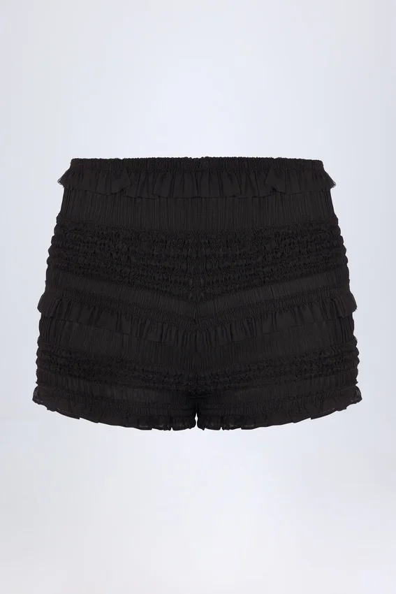 Shorts Orla à volants et taille mi-haute, noir Shorts Orla à volants et taille mi-haute, noir