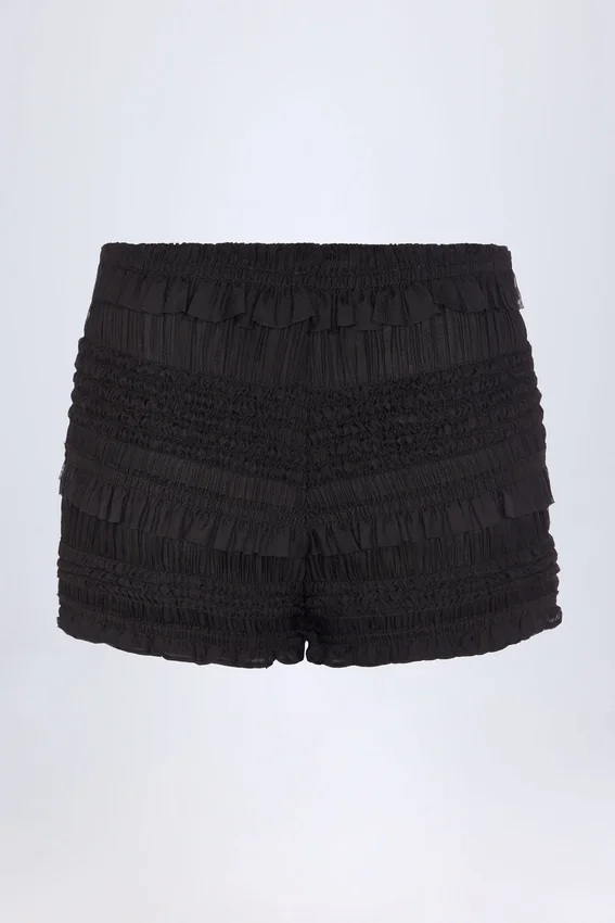 Shorts Orla à volants et taille mi-haute, noir Shorts Orla à volants et taille mi-haute, noir