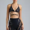 Shorts taille haute orné Bonnie en noir Shorts taille haute orné Bonnie en noir