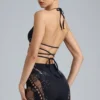Shorts taille haute orné Bonnie en noir Shorts taille haute orné Bonnie en noir