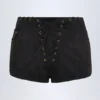 Shorts à taille mi-haute et lacets Parva, noir