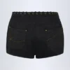 Shorts à taille mi-haute et lacets Parva, noir