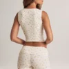 Shorts taille mi-haute à revers Nina en modal à imprimé floral Shorts taille mi-haute à revers Nina en modal à imprimé floral