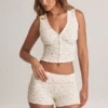 Shorts taille mi-haute à revers Nina en modal à imprimé floral Shorts taille mi-haute à revers Nina en modal à imprimé floral
