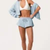 Shorts taille moyenne bleu poudre Shorts taille moyenne bleu poudre