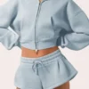 Shorts taille moyenne bleu poudre Shorts taille moyenne bleu poudre