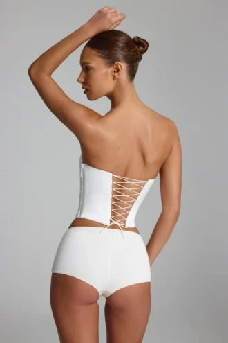 Shorty taille basse Sabrine en jersey fluide, blanc