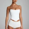 Shorty taille basse Sabrine en jersey fluide, blanc Shorty taille basse Sabrine en jersey fluide, blanc