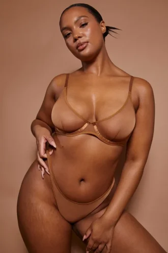 Soutien-gorge à armatures Intimates en maille douce à simple épaisseur, couleur amande