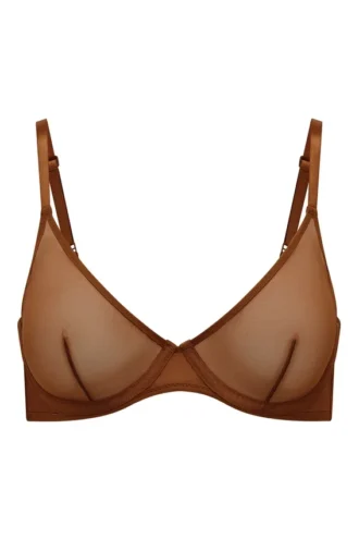 Soutien-gorge à armatures Intimates Soft Mesh à simple épaisseur, couleur marron