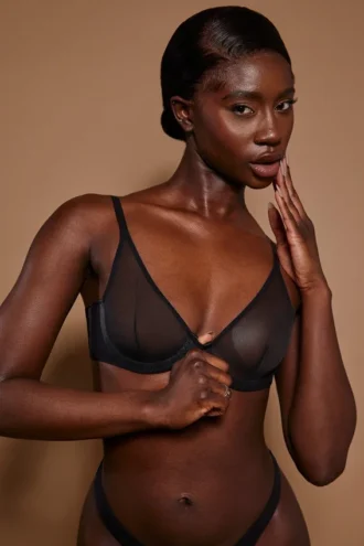 Soutien-gorge à armatures Intimates Soft Mesh à simple épaisseur, noir