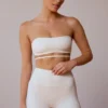 Soutien-gorge bandeau à dos croisé en blanc doux Soutien-gorge bandeau à dos croisé en blanc doux