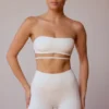 Soutien-gorge bandeau à dos croisé en blanc doux Soutien-gorge bandeau à dos croisé en blanc doux