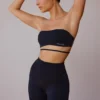 Soutien-gorge bandeau à dos croisé noir Soutien-gorge bandeau à dos croisé noir