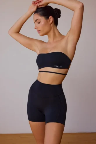 Soutien-gorge bandeau à dos croisé noir