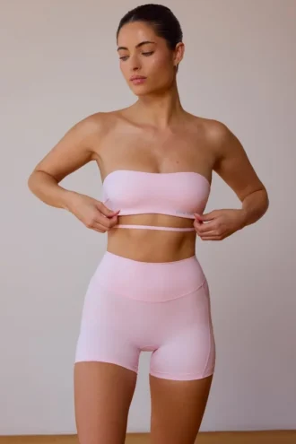 Soutien-gorge bandeau à dos croisé, rose pâle