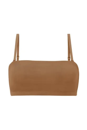Soutien-gorge bandeau en maille douce Intimates, couleur Amande