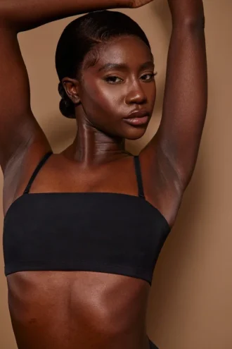 Soutien-gorge bandeau en maille douce Intimates, noir
