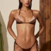 Soutien-gorge de bikini à empiècements Caleta en bronze doré