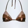 Soutien-gorge de bikini à empiècements Caleta en bronze doré