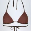 Soutien-gorge de bikini à empiècements Caleta en bronze doré
