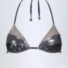 Soutien-gorge de bikini à empiècements Caleta en chrome argenté Soutien-gorge de bikini à empiècements Caleta en chrome argenté