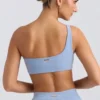 Soutien-gorge de sport asymétrique bleu délavé Soutien-gorge de sport asymétrique bleu délavé