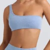 Soutien-gorge de sport asymétrique bleu délavé Soutien-gorge de sport asymétrique bleu délavé