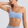 Soutien-gorge de sport asymétrique bleu délavé Soutien-gorge de sport asymétrique bleu délavé