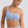 Soutien-gorge de sport asymétrique bleu délavé Soutien-gorge de sport asymétrique bleu délavé