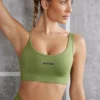 Soutien-gorge de sport asymétrique en olive Soutien-gorge de sport asymétrique en olive