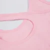 Soutien-gorge de sport asymétrique sans coutures à côtes souples, couleur rose poudré Soutien-gorge de sport asymétrique sans coutures à côtes souples, couleur rose poudré