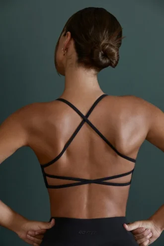 Soutien-gorge de sport à bretelles sans coutures, noir