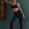 Soutien-gorge de sport à bretelles sans coutures, noir Soutien-gorge de sport à bretelles sans coutures, noir