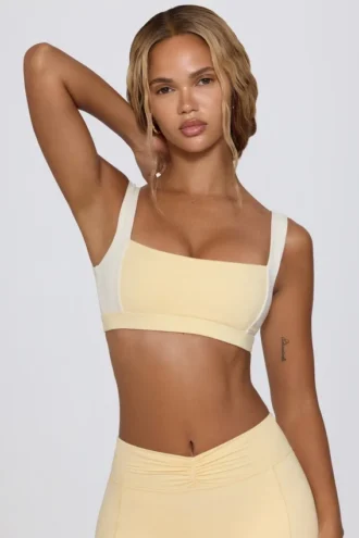 Soutien-gorge de sport contrasté en Lemon Marl