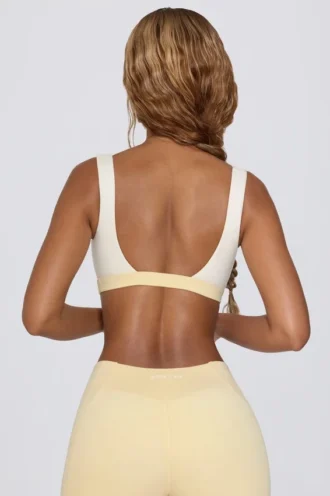 Soutien-gorge de sport contrasté en Lemon Marl