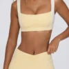 Soutien-gorge de sport contrasté en Lemon Marl Soutien-gorge de sport contrasté en Lemon Marl