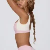 Soutien-gorge de sport contrasté en marl rose pâle Soutien-gorge de sport contrasté en marl rose pâle