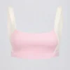 Soutien-gorge de sport contrasté en marl rose pâle Soutien-gorge de sport contrasté en marl rose pâle