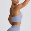Soutien-gorge de sport Define Luxe à col en V, gris bleu Soutien-gorge de sport Define Luxe à col en V, gris bleu