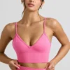Soutien-gorge de sport Define Luxe à col en V, rose vif Soutien-gorge de sport Define Luxe à col en V, rose vif