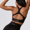Soutien-gorge de sport Define Luxe à découpes, noir