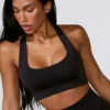 Soutien-gorge de sport Define Luxe à découpes, noir